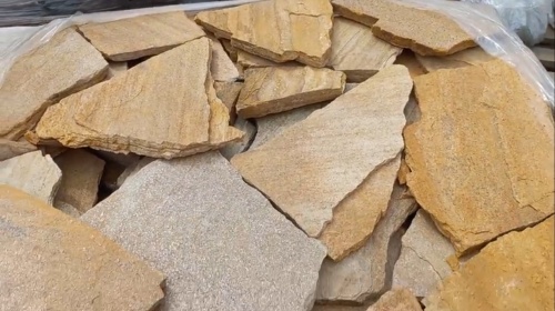 Плитняк златолит жёлтый для цоколя купить в Серове